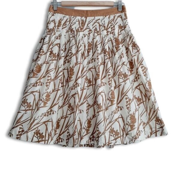 JOE FRESH 100% Cotton Plisse Pleated A-line Skirt Floral Print Sz 2 - Picture 1 of 10